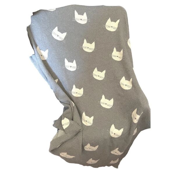 Frolics Gray Cat Print Baby Throw Blanket - Picture 8 of 8